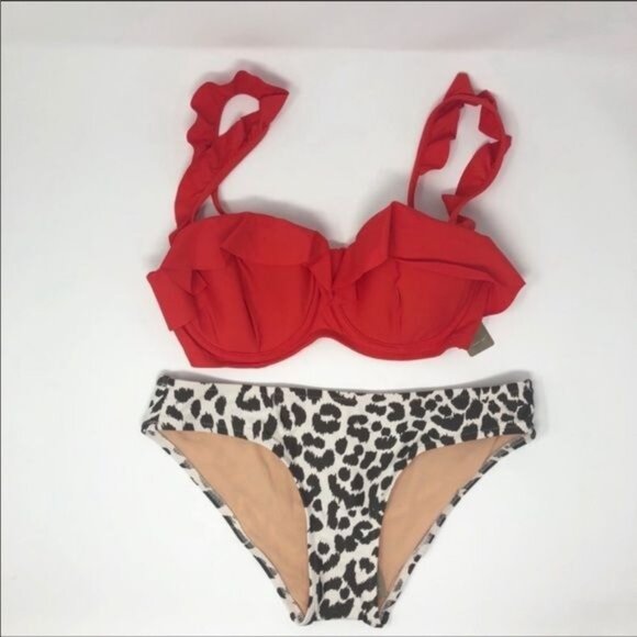 J. Crew Ruffle Underwire Surf Hipster Bikini Size 32A/XS and 32C/XS NWT - Picture 5 of 7